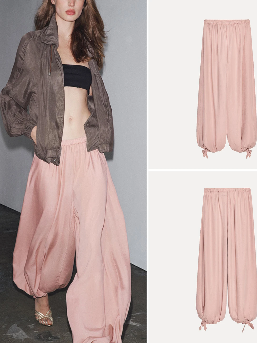 엘리 루즈 여성용 패션 카고 팬츠 2025 가을 캐주얼 바지 l 허리 기타 소재 00% 엘리 슬레