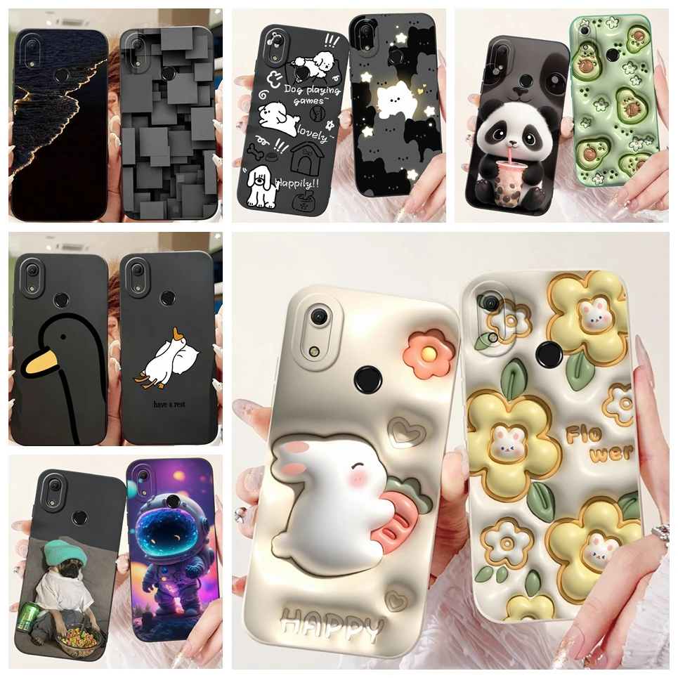 Funda de silicona suave para teléfono Huawei, carcasa trasera de TPU pintada con estilo para Huawei Y6 Y6s Y6 Prime 2019, Honor 8A Prime Pro 2020
