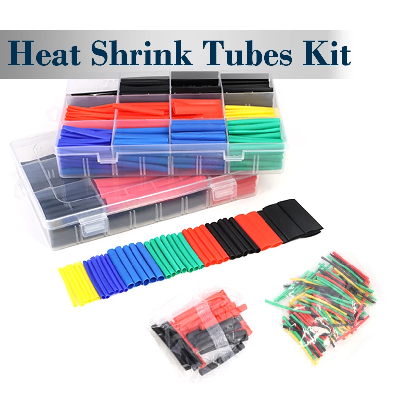 

1/2/5Set Heat Shrink Tubing Wrapping kit 2:1 Shrinkable Wire Shrinking Wrap Tubing Wire Connect Cover Protection Sleeving