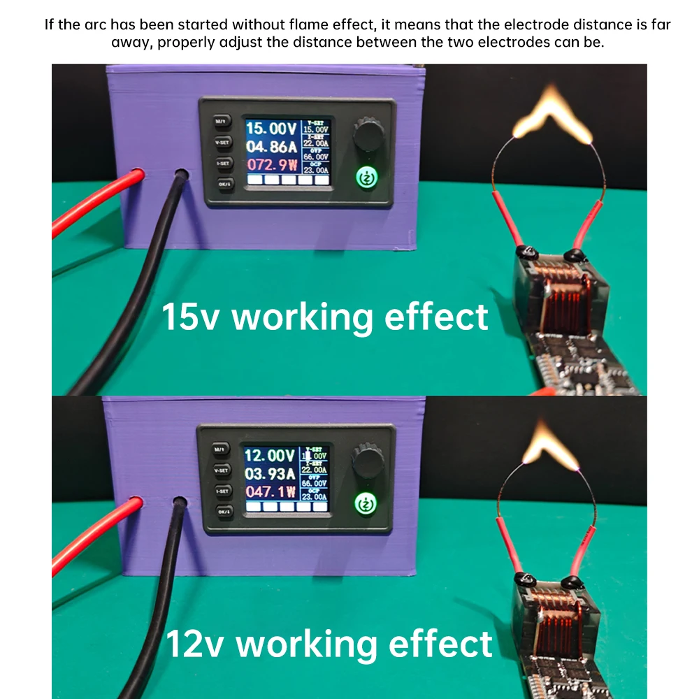 DC 6-15V to AC 10kV-25kV Arc Igniter High Voltage Module Lighter 12V Low Heat Long Working Time 20kV AC 70W Transformer
