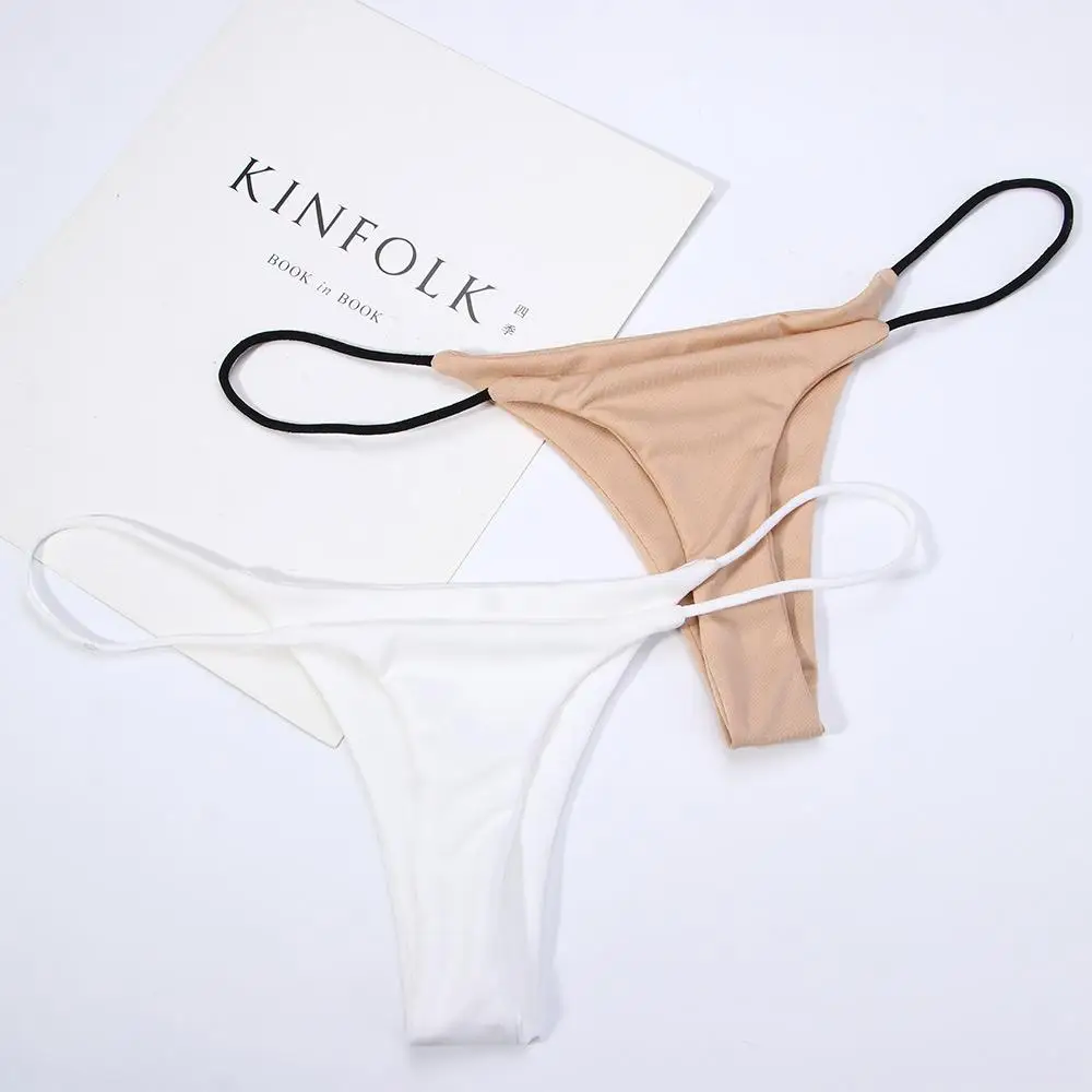 Cienkie damskie stroje kąpielowe z paskami Strój kąpielowy Stringi i G Stringi Plus Size Niski stan Kobieca bielizna bikini S-XL Oddziela strój kąpielowy — zdjęcie 4