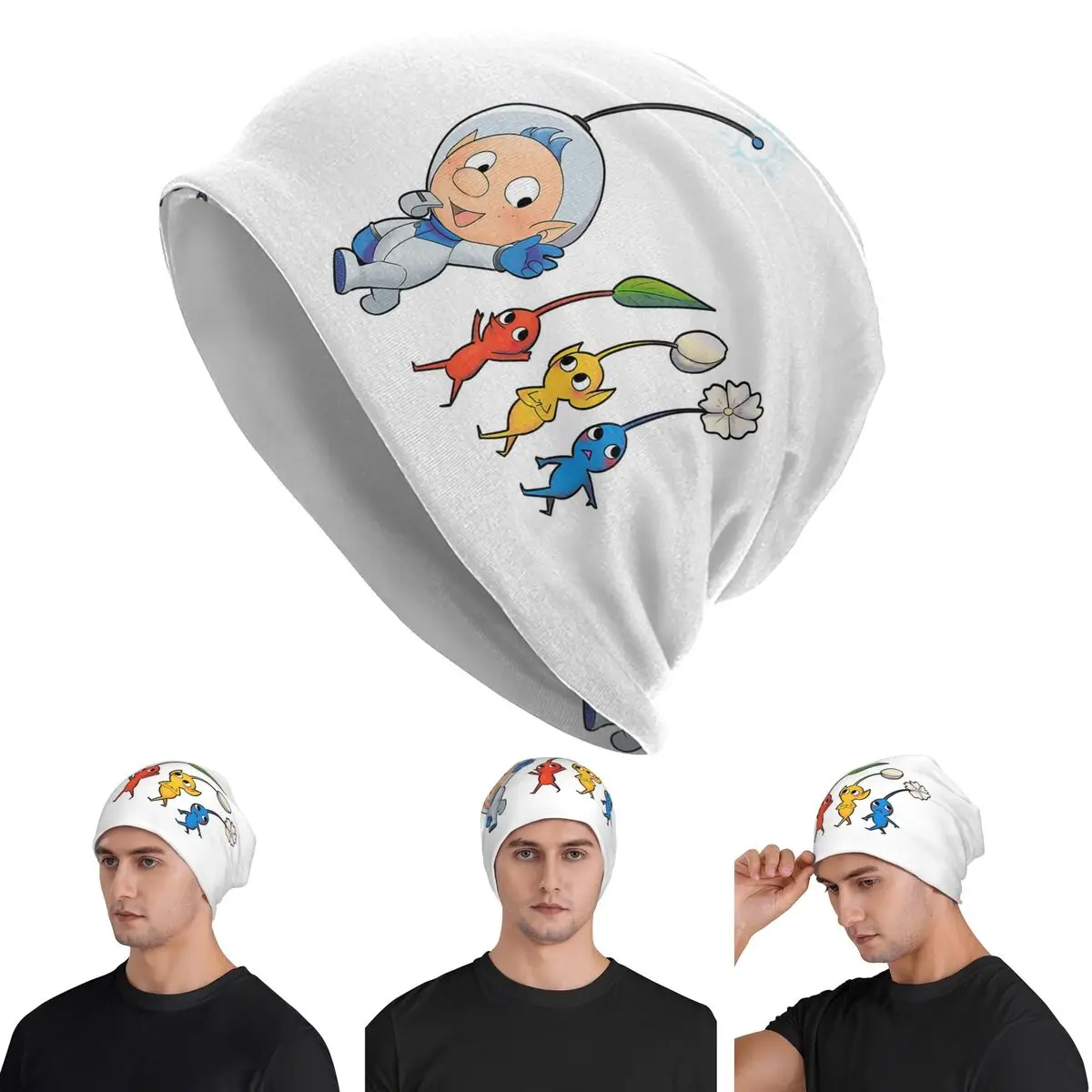 

Шапки-бини Pikmin Skullies, теплая осенне-зимняя уличная шапка, вязаные шапки с капюшоном для взрослых унисекс