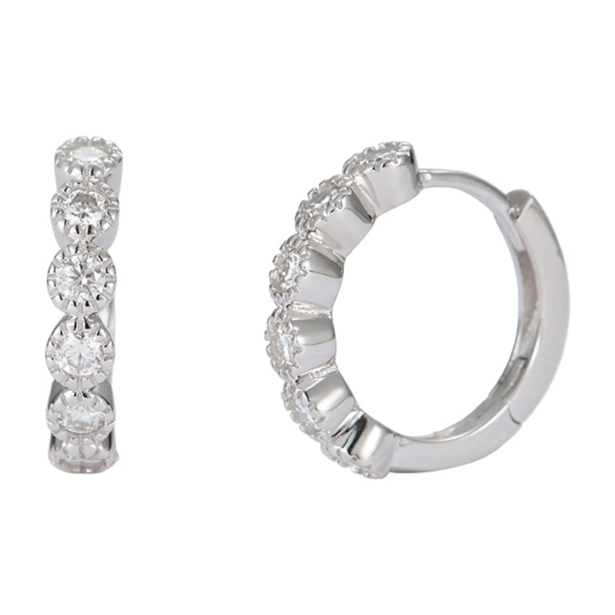 0.72 Carat Round Moissanite Hoop Earrings,925 Sterling Silver Rhodium Plated Hypoallergenic Gifts for Men Women