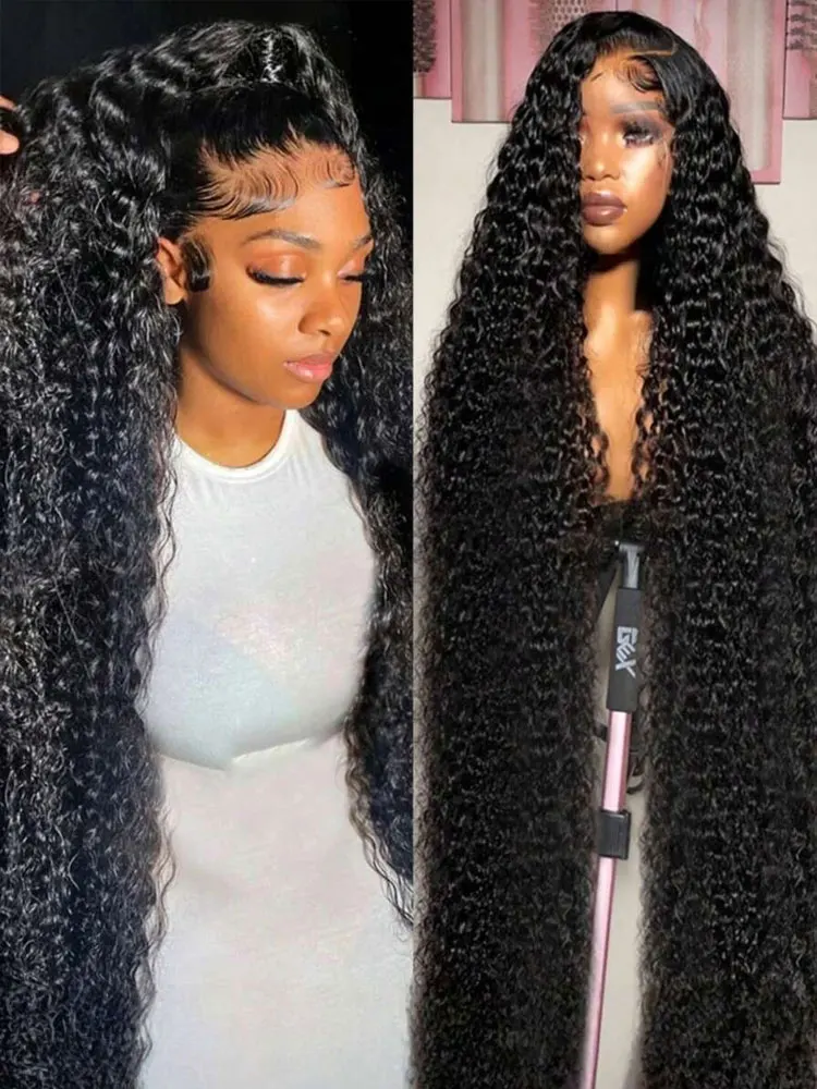 42 Inch 250% Density Deep Wave 13x4 Hd Lace Front Human Hair Wig 5x5 Gluless Deep Wave Human Hair Wig PrePlucked With Baby Hair