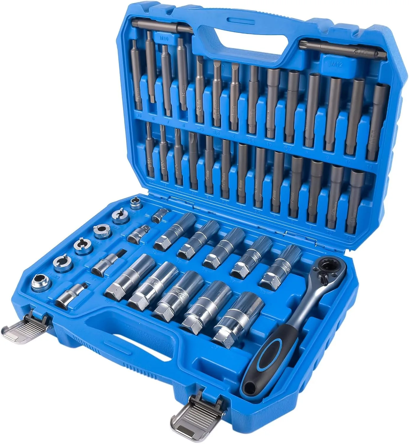 50Pcs Shock Strut Tower Top Nut Removal Tool Kit Suspension Shock Absorber Disassembly Socket Set with Hard Carry Case
