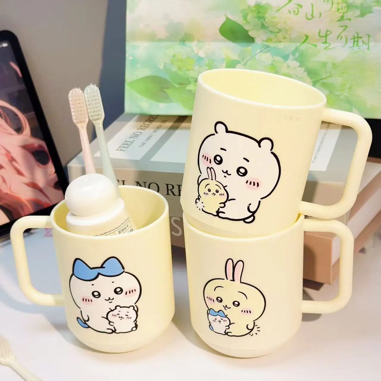 Chiikawa Usagi Hachiware Plastic Mouthwash Cup Cute Cartoon Couple Toothbrush Mug Bathroom Anti Mold Household Wash Cup Gift