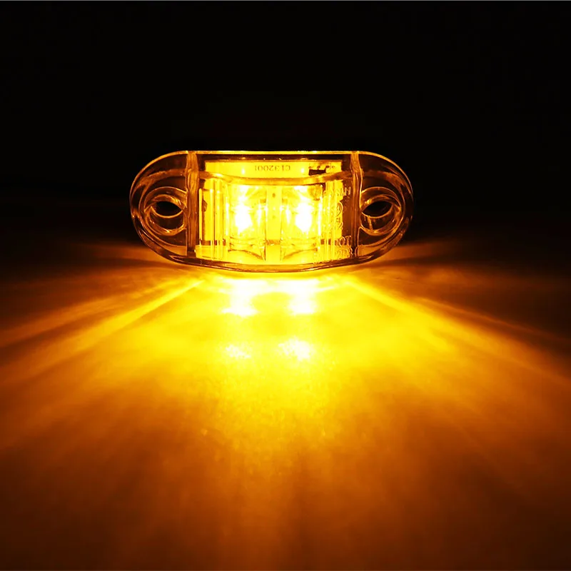 2pcs 12v 24v Led Side Marker Lights for Trailer Trucks Caravan Side Clearance Marker Light Lamp Led Lorry Amber Red White 10-30V