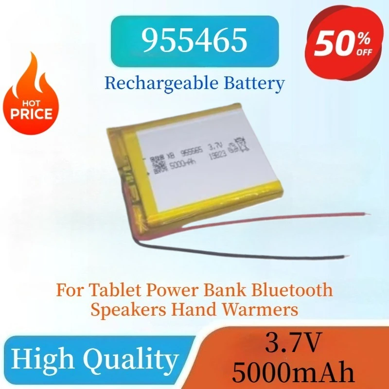 

New 955465 955565 3.7V 5000mAh Replacement Battery for Tablet Power Bank Bluetooth Speakers Hand Warmers High Quality