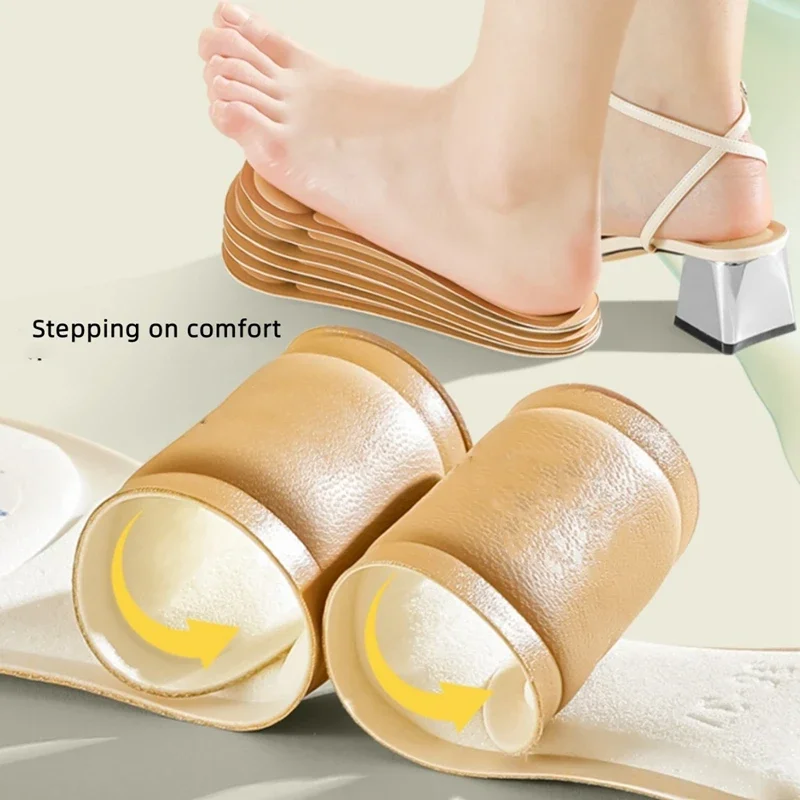 1Pair Sweat Absorbing Anti-Slip Sandals Heels Shoe Insoles Soft Shock Absorption Non-Slip Pads Pain Resistant Comfort Footbed