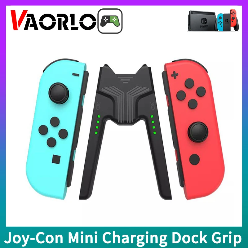Joy-Con Mini แท่นชาร์จ Grip Type-C พอร์ต USB C สำหรับ Nintendo Nintend Switch Joycon Charger controller NS OLED Charge