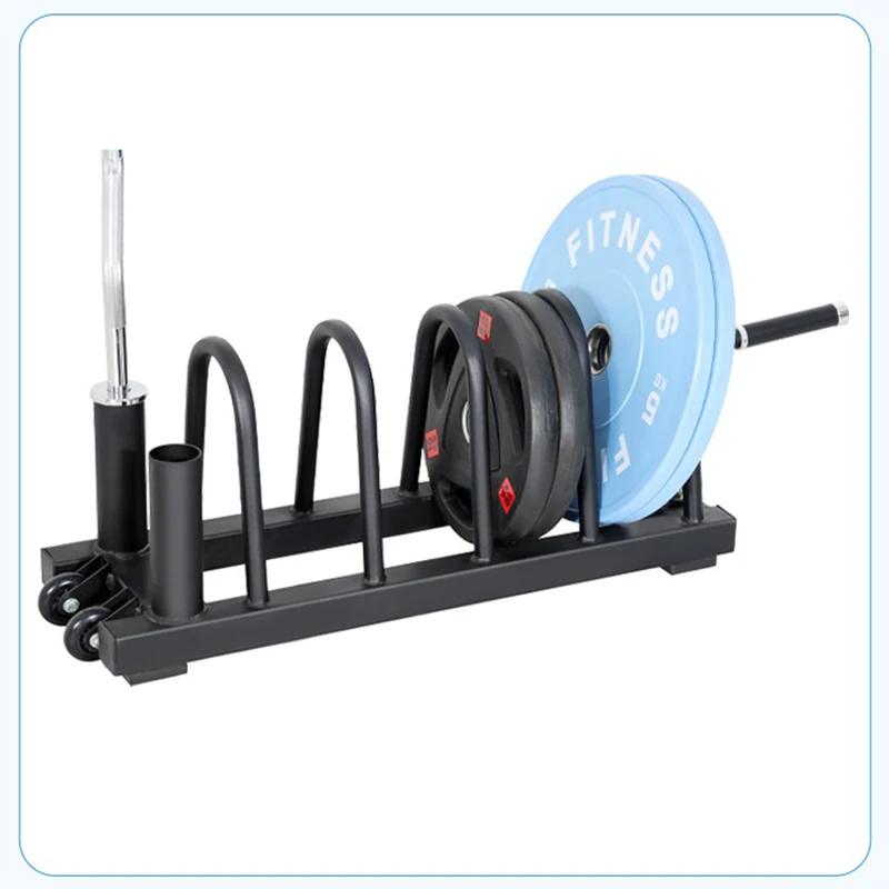 Practical Moveable Bumper Plate Rack Barbell Plate Organizer Gym Fitness Sport Weight Plate Storage