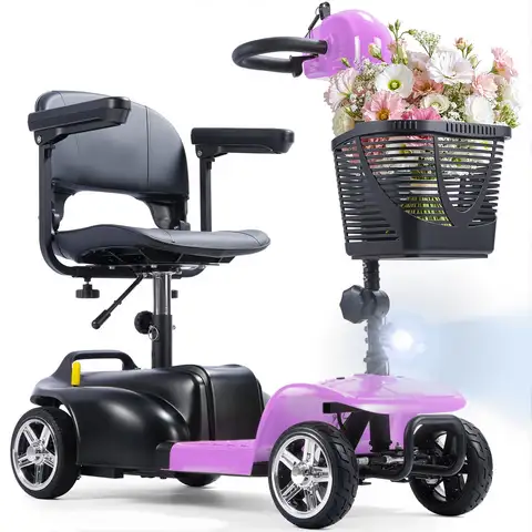 SAYYEAH 4 Wheels Mobility Scooter for Adults&Seniors, Max Speed:6mph, Mobility Scooter for Travel, with LED, Customized
