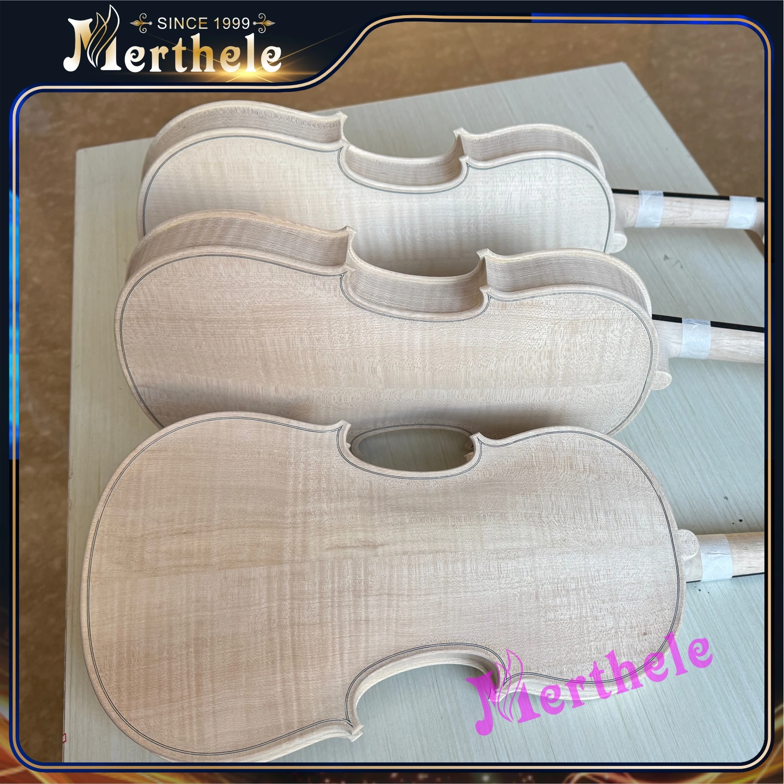 Natural striped maple backboard violin white embryo Stradivarius 