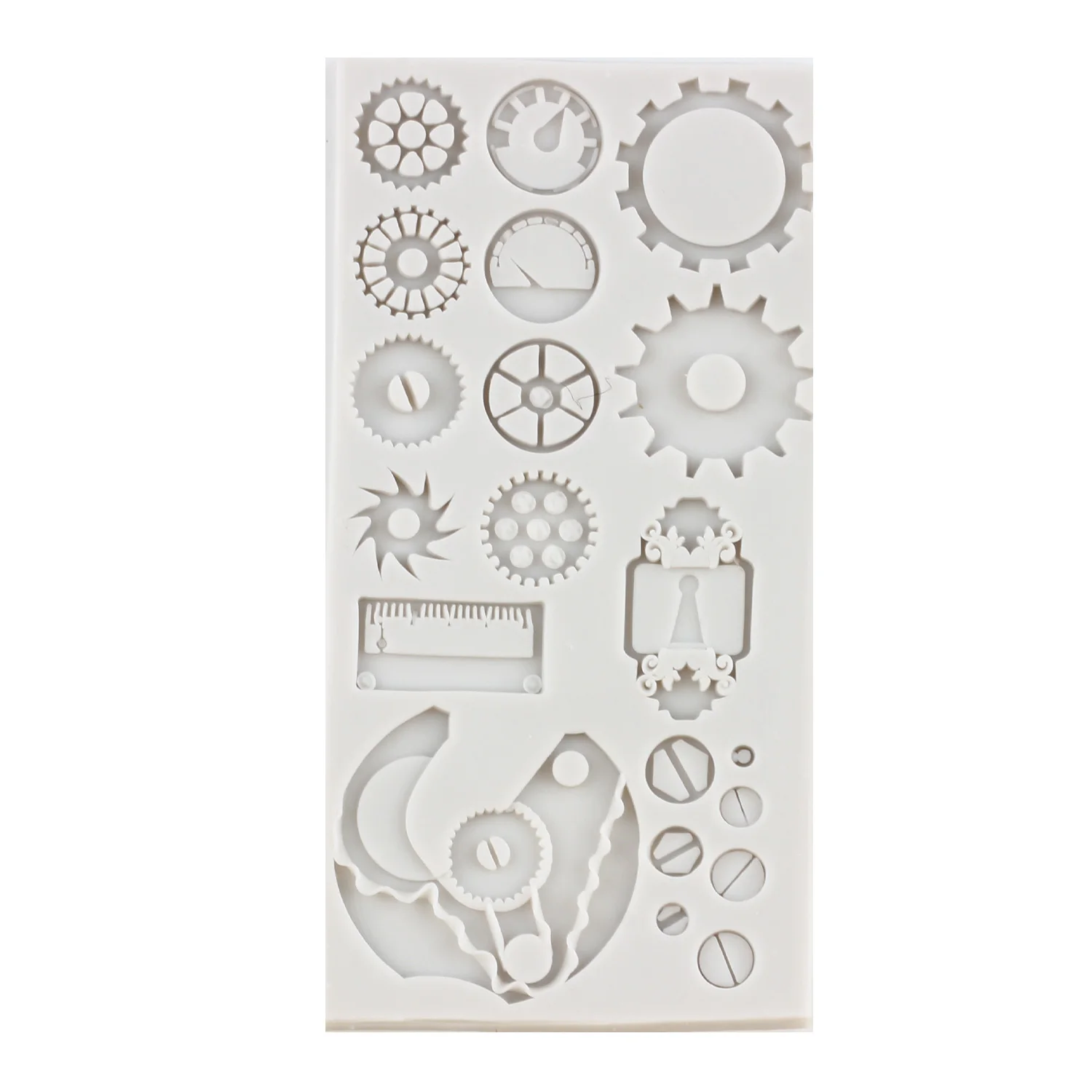 Mechanical Screw Gears Silicone Molds Steampunk Cupcake Topper Fondant Cake Decorating Tools Candy Clay Chocolate Gumpaste Mould