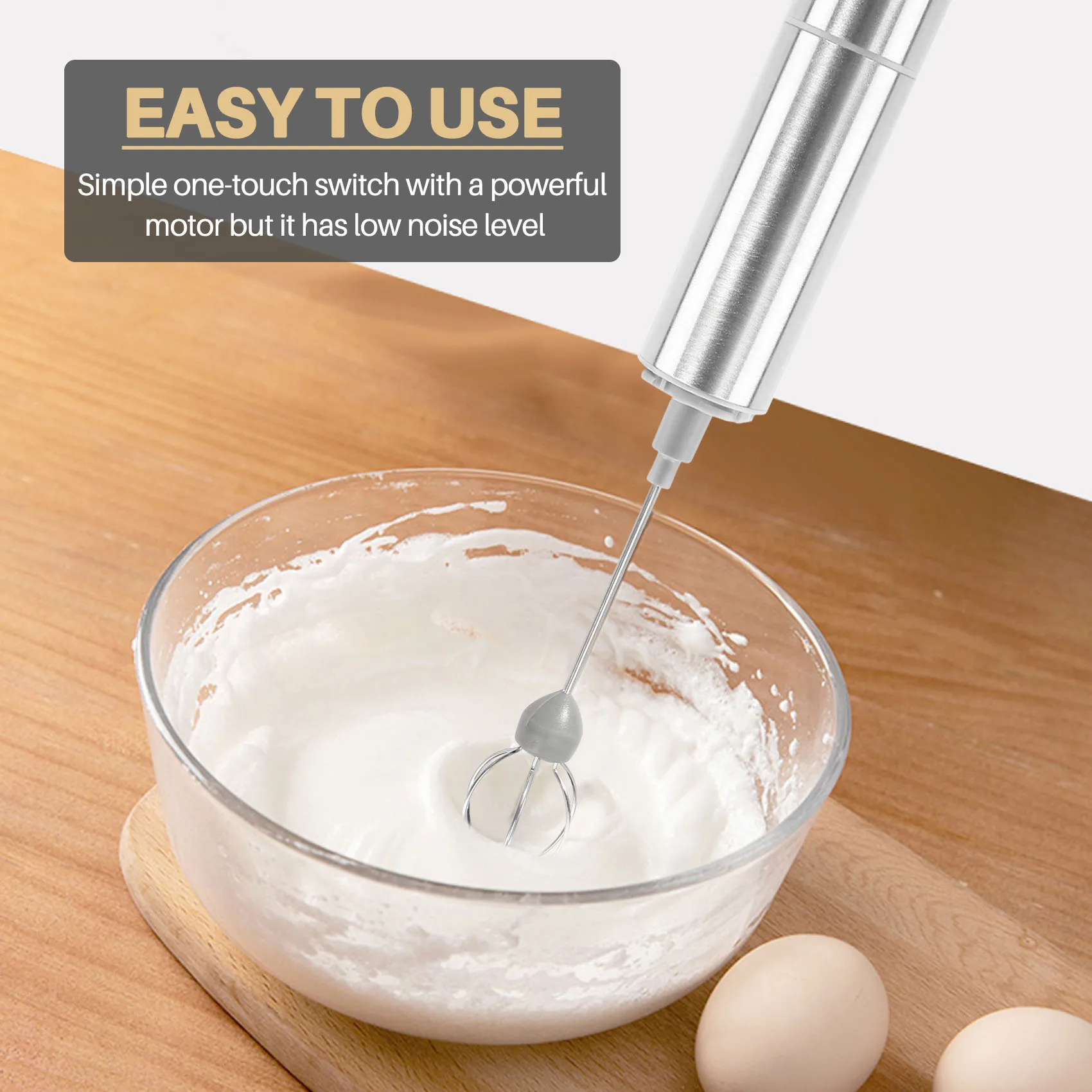 T79C Milk Frother Handheld Three-Layer of Whisk- Battery Operated Electric Foam Maker for Coffee, Latte, Hot Chocolate