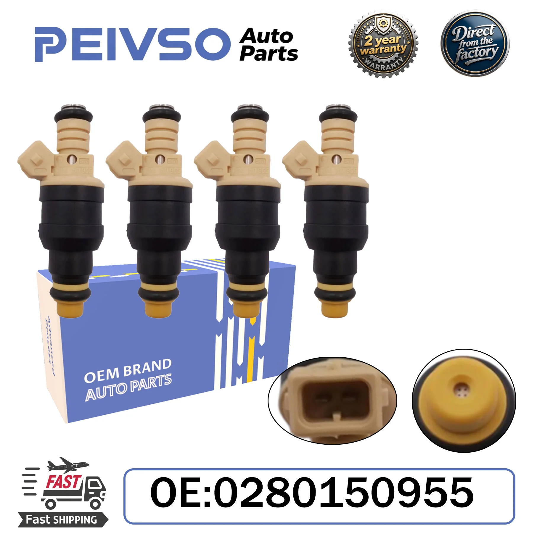 PEIVSO 0280150955 037906031J Inyector de combustible para VOLKSWAGEN CABRIO GOLF JE*TTA PASSAT COMBI PANEL 2.0L 1.8L