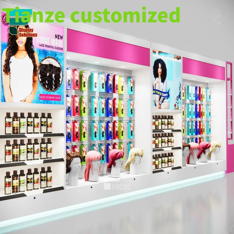 Customized-Bespoke Showcases To Display Cosmetics Perfume Display Showcase Retail Beauty Supply Gondola