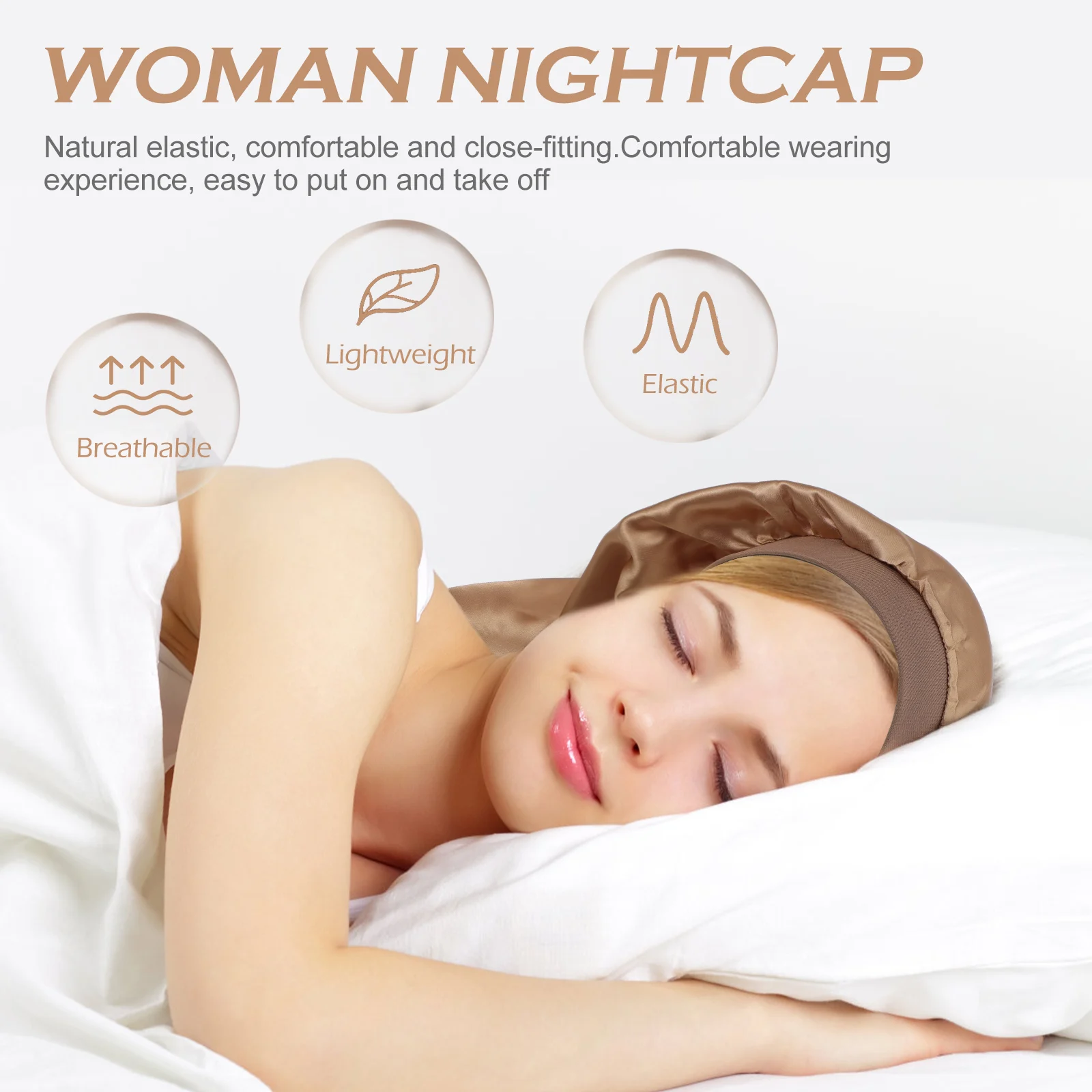 

Women's Hats & Caps Imitation Silk Sleep Using Bedroom Sleeping Golden Hair Beauty Travel