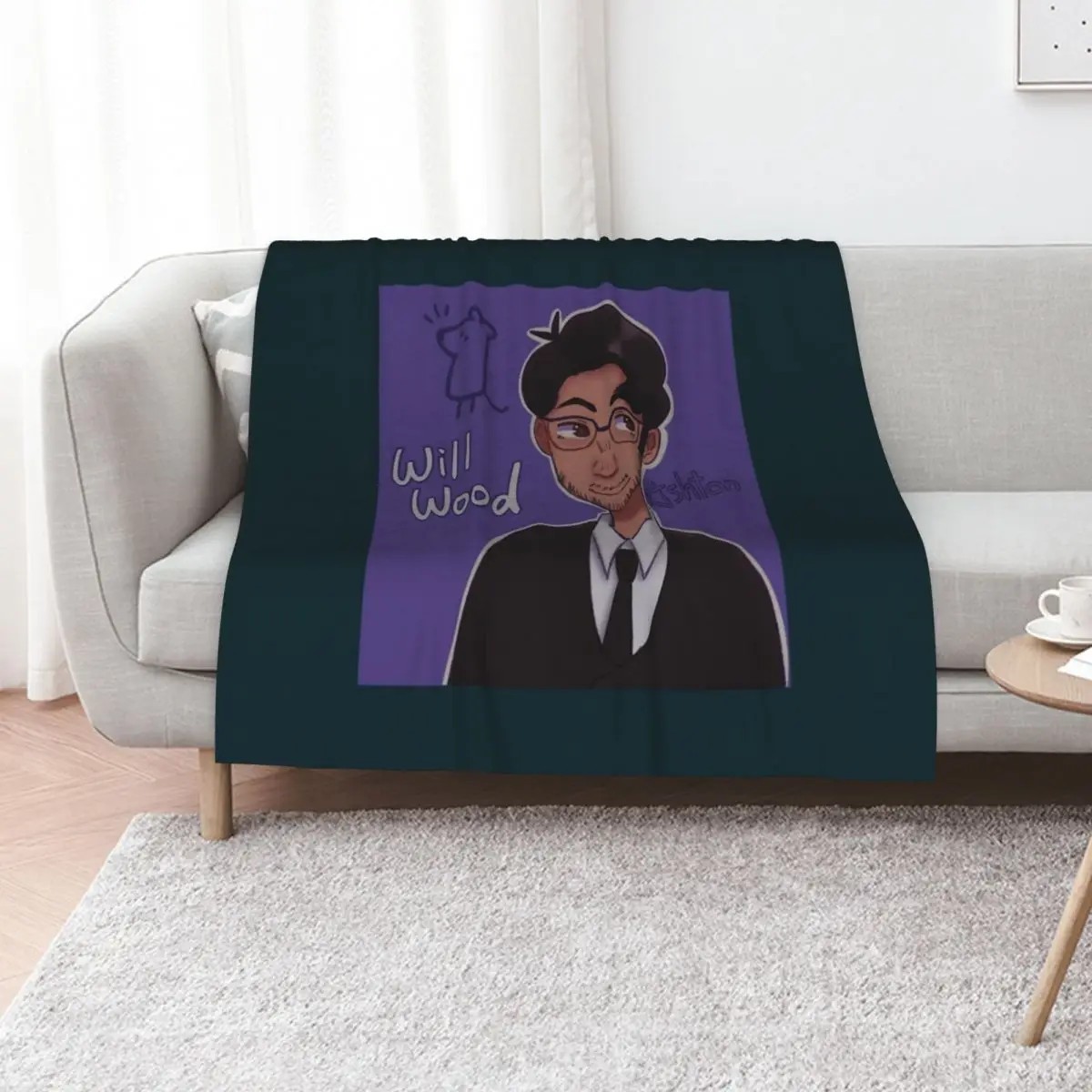 Will Wood portrait Throw Blanket funny gift valentine gift ideas Picnic Sofa Quilt Luxury Throw for sofa Blankets