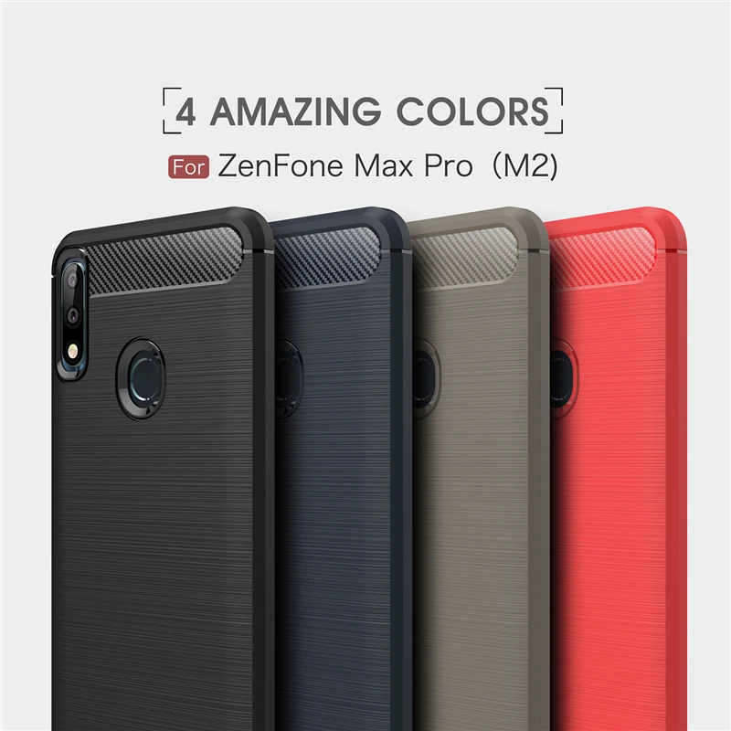 ASUS Zenfone Max Pro M2 Case ZB631KL Firm Rubber Bumper Carbon Fiber Case For Cover Asus Zenfone Max Pro M2 ZB631KL Luxury Case