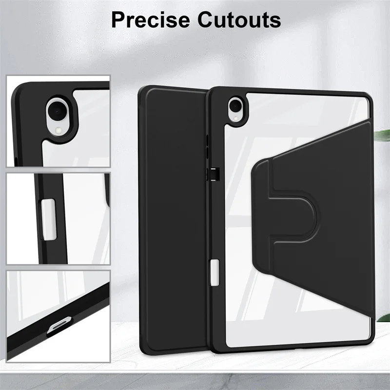 Case For Samsung Galaxy Tab S10 Plus Case 12.4 inch SM-X820 SM-X826B Acrylic Rotating Cover Stand Tablet Shell Funda 4