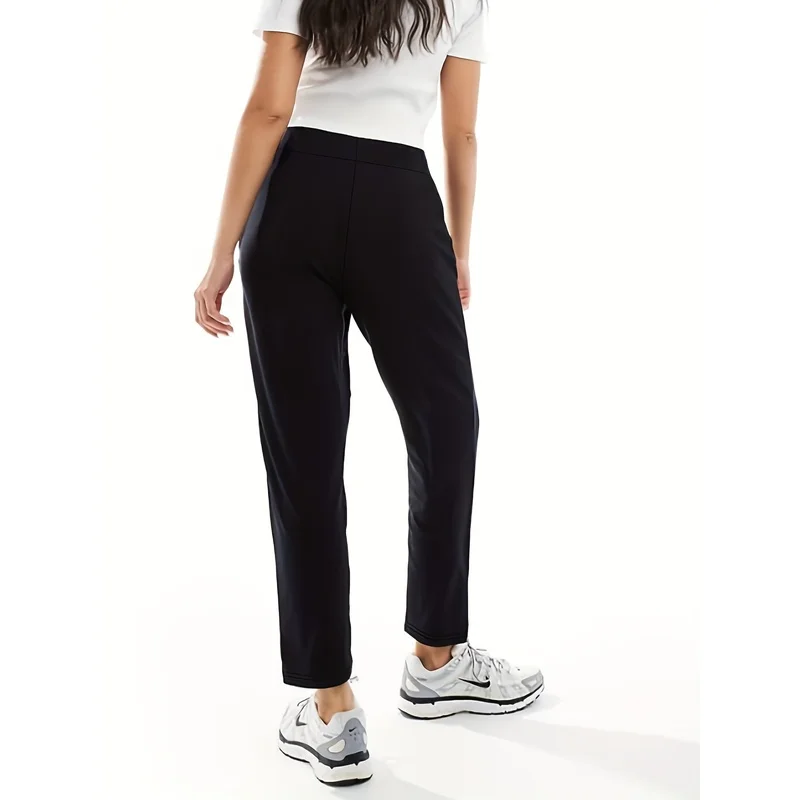   2025 الحد الأدنى شيك سروال شكل قلم رصاص المرأة مرونة الخصر بسط التخسيس الأسود مكتب بناطيل كاجوال