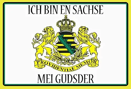 Ich Bin En Sachse Mei Gudsder Theme Metal Tin Sign 8x12 Inch Home Kitchen Garage Decor Retro Tin Sign