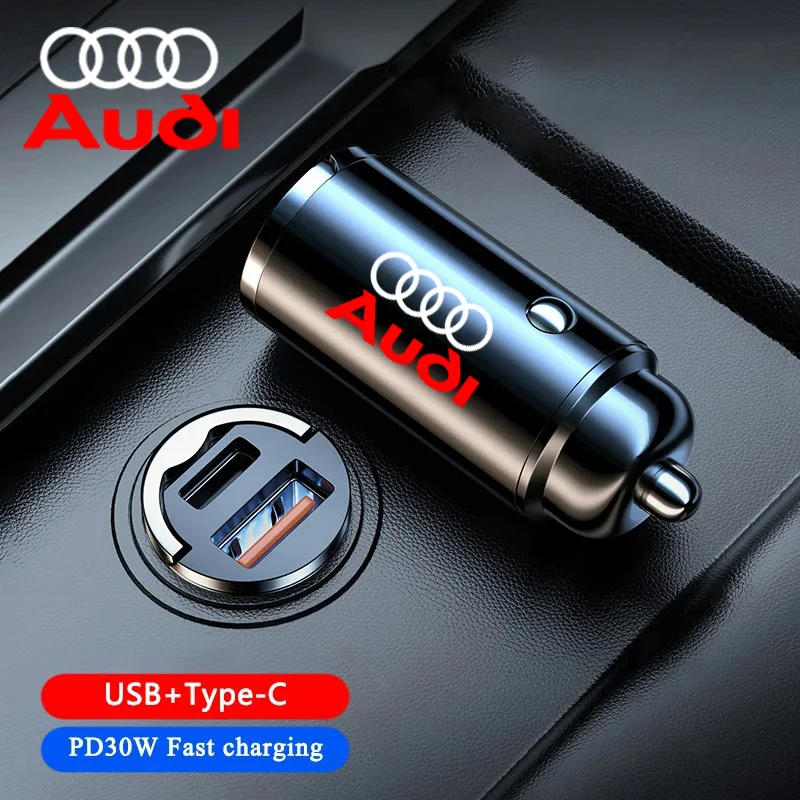 Fast Charging Car Charger Adapter Quick Charge USB Type C For Audi A1 A3 8P 8V A4 A5 A6 A7 A8 Q3 Q5 Q7 Q8 Sline TT