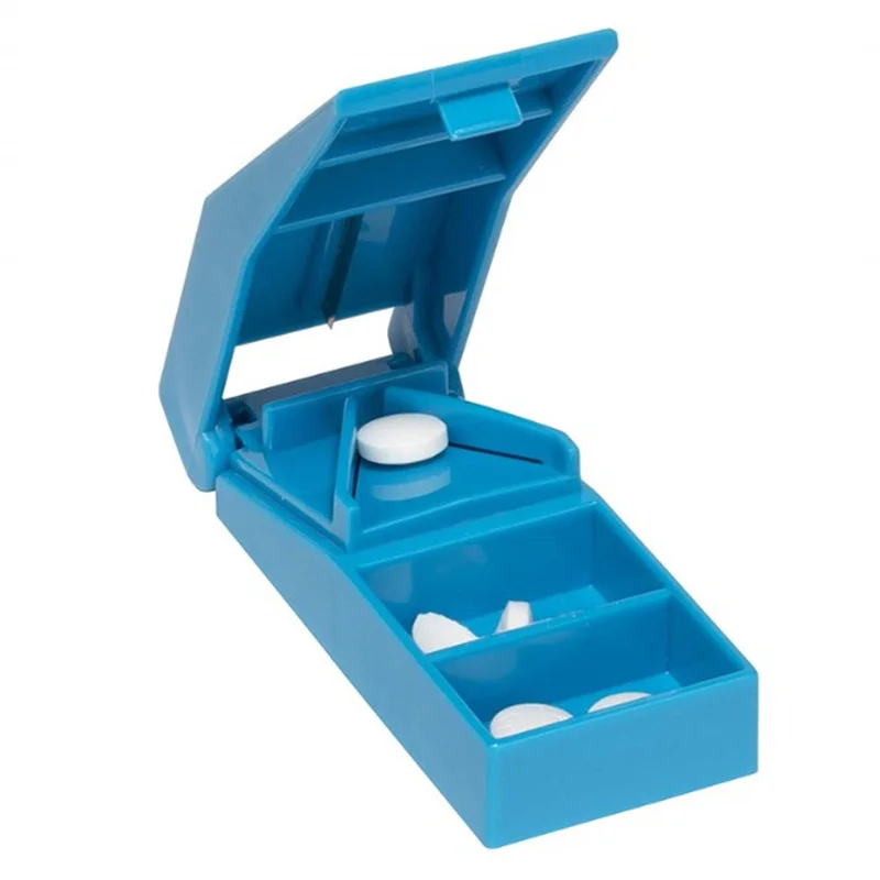 NEW Portable Tablet Pill Splitter Medicine Cutter Quarter Compartment Box