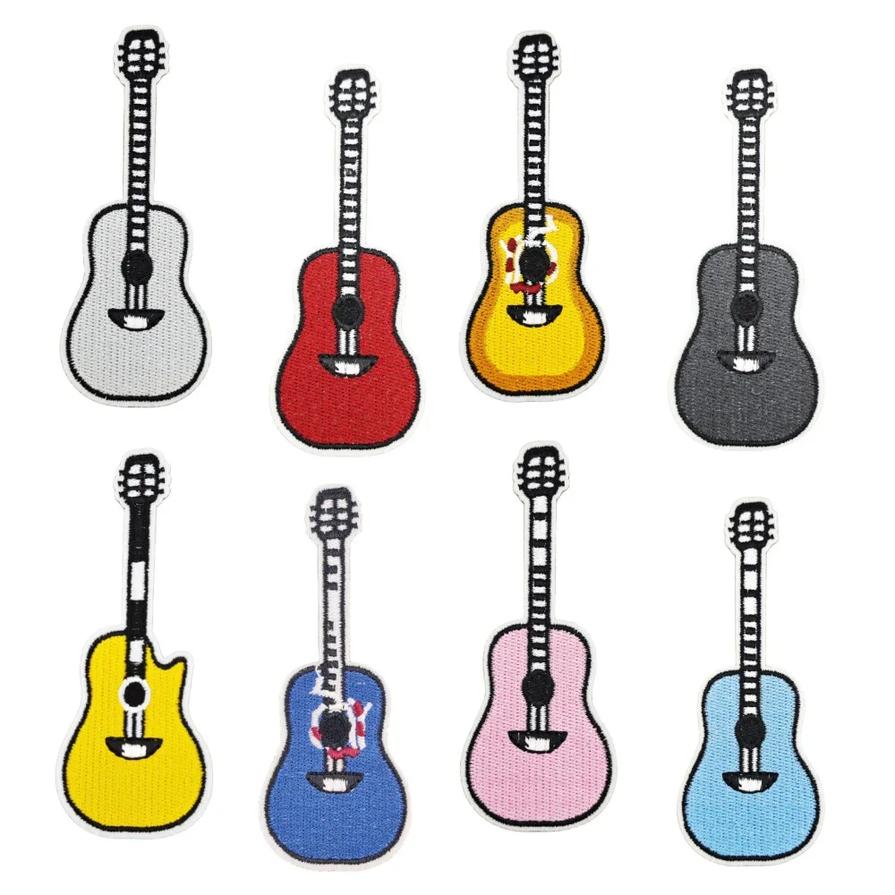 

Guitar icon Punk Rock Guitar Band Patches Creative Badges for Cloth Punk Amazing Embroidered Patch DIY Applique Stickers