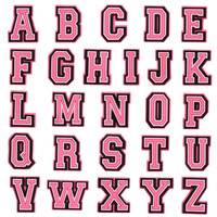 1-26Pcs PVC Pink English Letter Alphabet Sandals Shoe Charms Accessories Kids Designer Decoration DIY Backpack