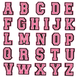 1-26Pcs PVC Pink English Letter Alphabet Sandals Shoe Charms Accessories Kids Designer Decoration DIY Backpack