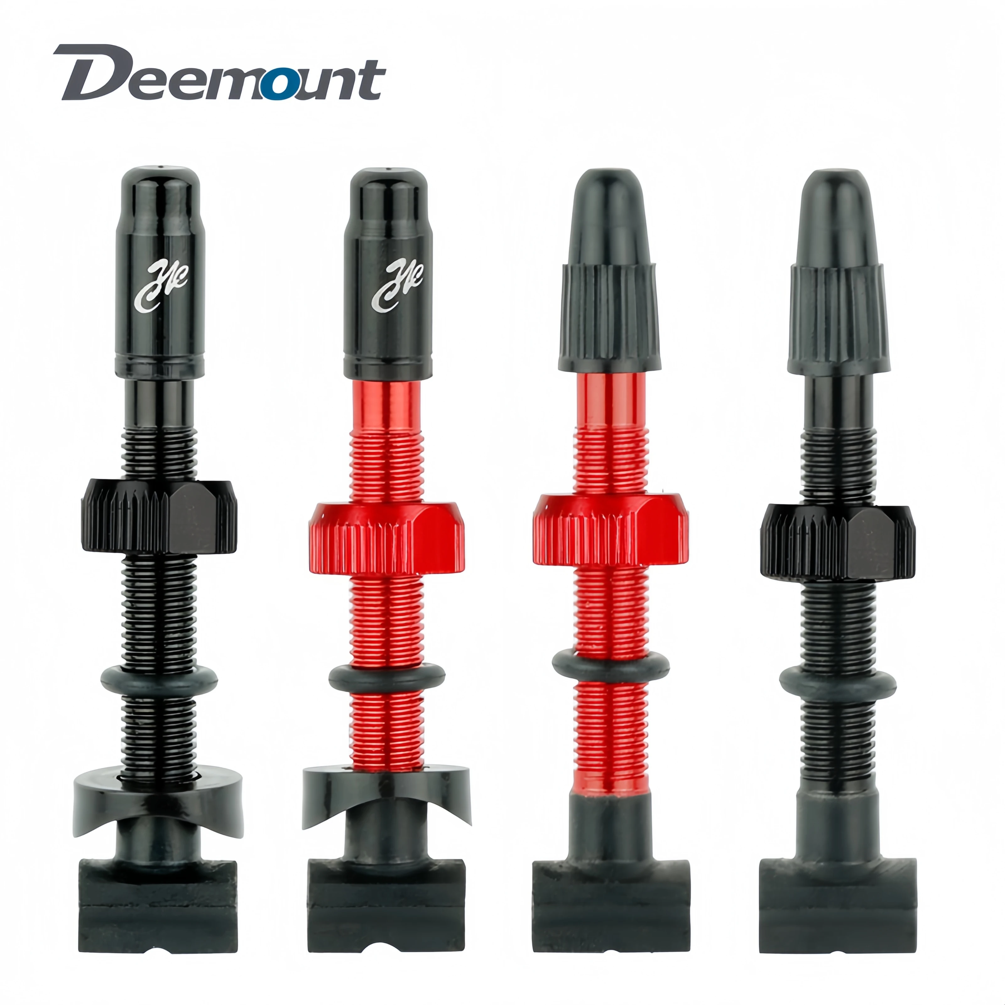 DEEMOUNT Bicycle Vacuum Tire Air Valve One piece Square Bottom FV (PV) French Tubeless Carbon Knife Ring 45/60/80MM