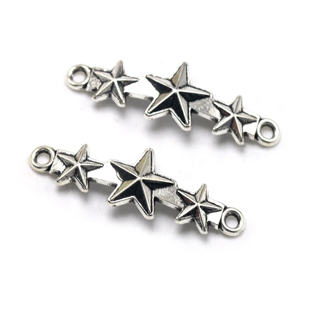 

50pcs Pentagram Alloy Pendants for DIY Necklace Bracelet Earrings Silver Star Charms Jewelry Making Crafts Gifts