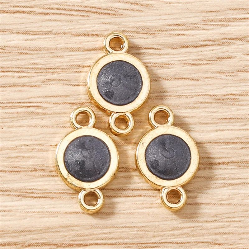 Tusember 20 Stück 8mm Emaille bunte Geburtsstein-Anhänger, flache runde Charms-Anhänger für DIY-Schmuckherstellung, Halskette, Armband, Basteln – Detail 7