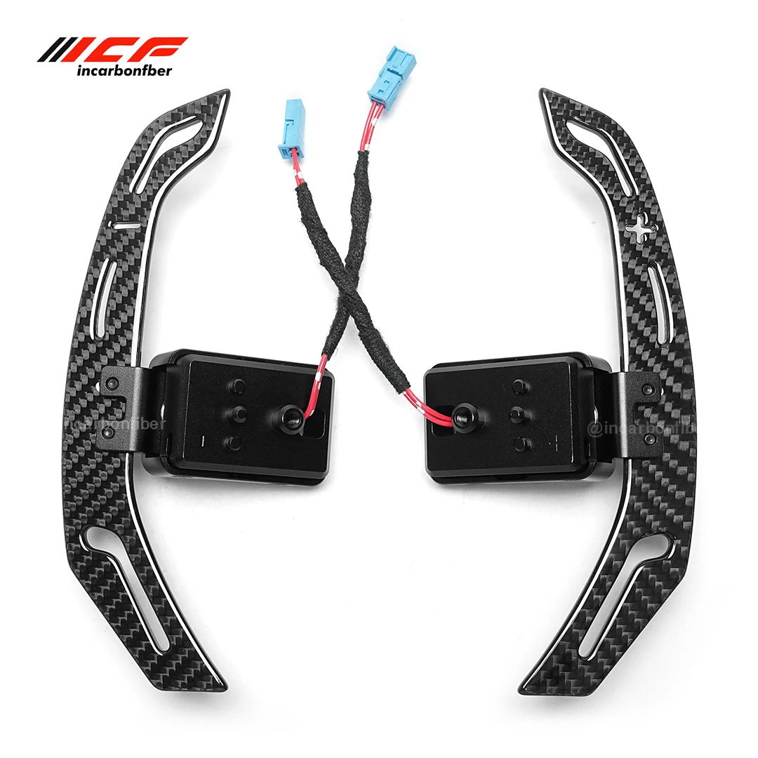 ICF 100% ألياف الكربون الحقيقية المغناطيسي عجلة القيادة مجداف المبدلات لسيارات BMW G20 G22 G05 G80 F22 F30 1 2 3 4 5 7 سلسلة