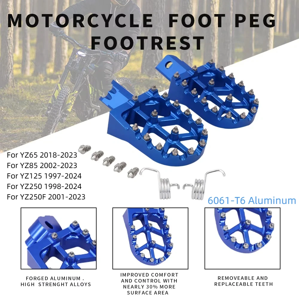 Für Yamaha YZ65 YZ85 YZ125 YZ250 YZ YZF 125 250 450 WR250F WR450F YZ450FX Motorrad Aluminium Fußrasten Fußrasten 2024
