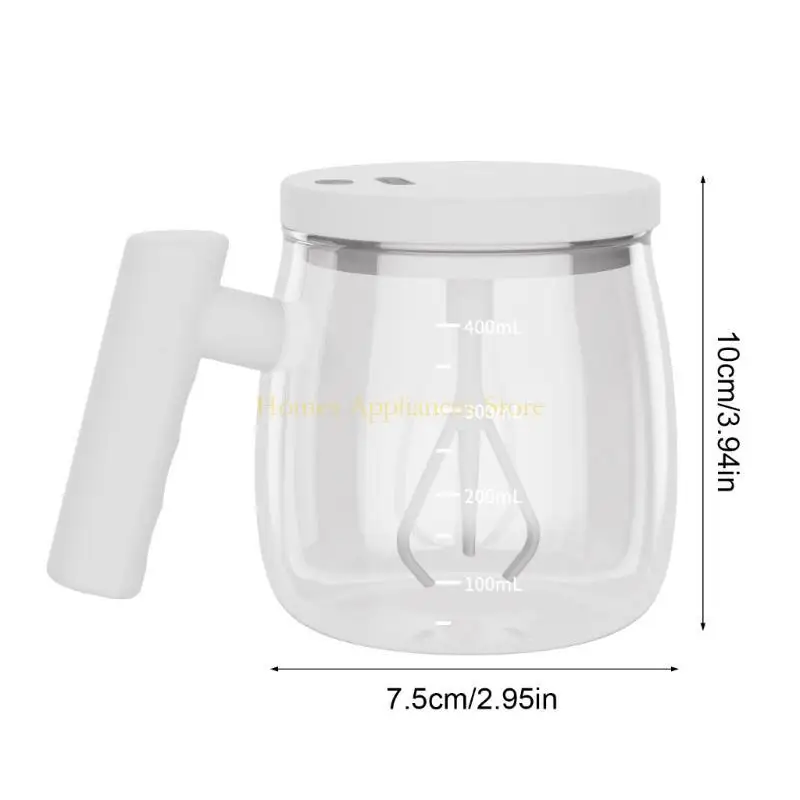 D0AB Стеклянная кружка с автоматическим перемешиванием, крышкой и ручкой, электрический миксер для удобного приготовления чашка