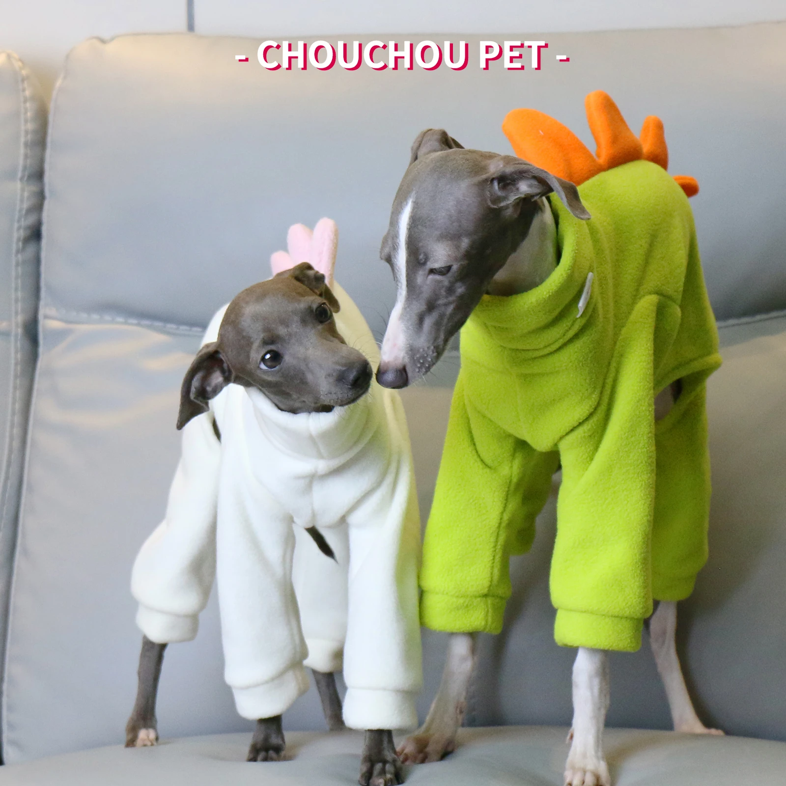 Thickened Fleece Pet Costume Little Dinosaur Cute Funny Dog Clothes Whitebit Italian Greyhound Clothes  Ropa Para Perros