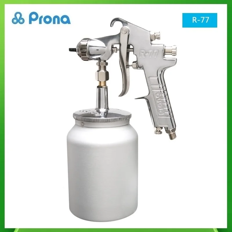 Prona R-77 Professional Spray Gun 1.2/1.5/2.0/2.5/3.0mm Automotive Furniture Metal Large-caliber Surface Primer Spray Gun W77