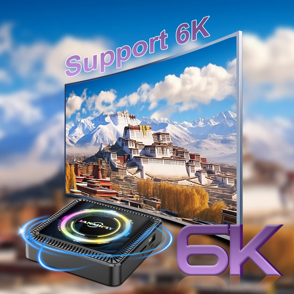 Janmifly Q7S TV Box Android14 Allwinner H313 Octa Core Support 4K 6K Netflix 4GB 128GB WIFI 6 Set Top Box Home Media Player