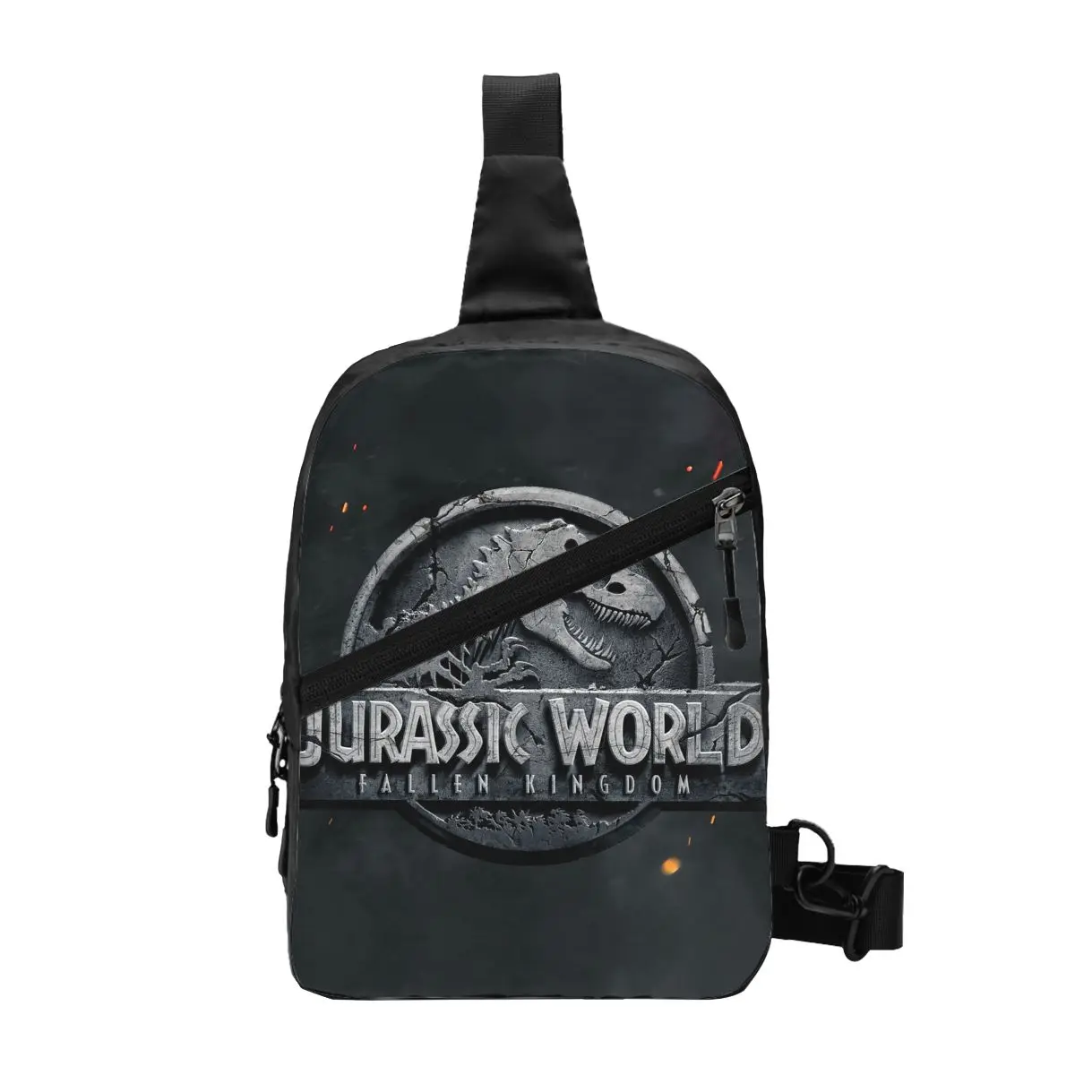 

Custom Jurassic Parks Sling Bag for Men Fashion Dinosaur World Shoulder Chest Crossbody Backpack Traveling Daypack