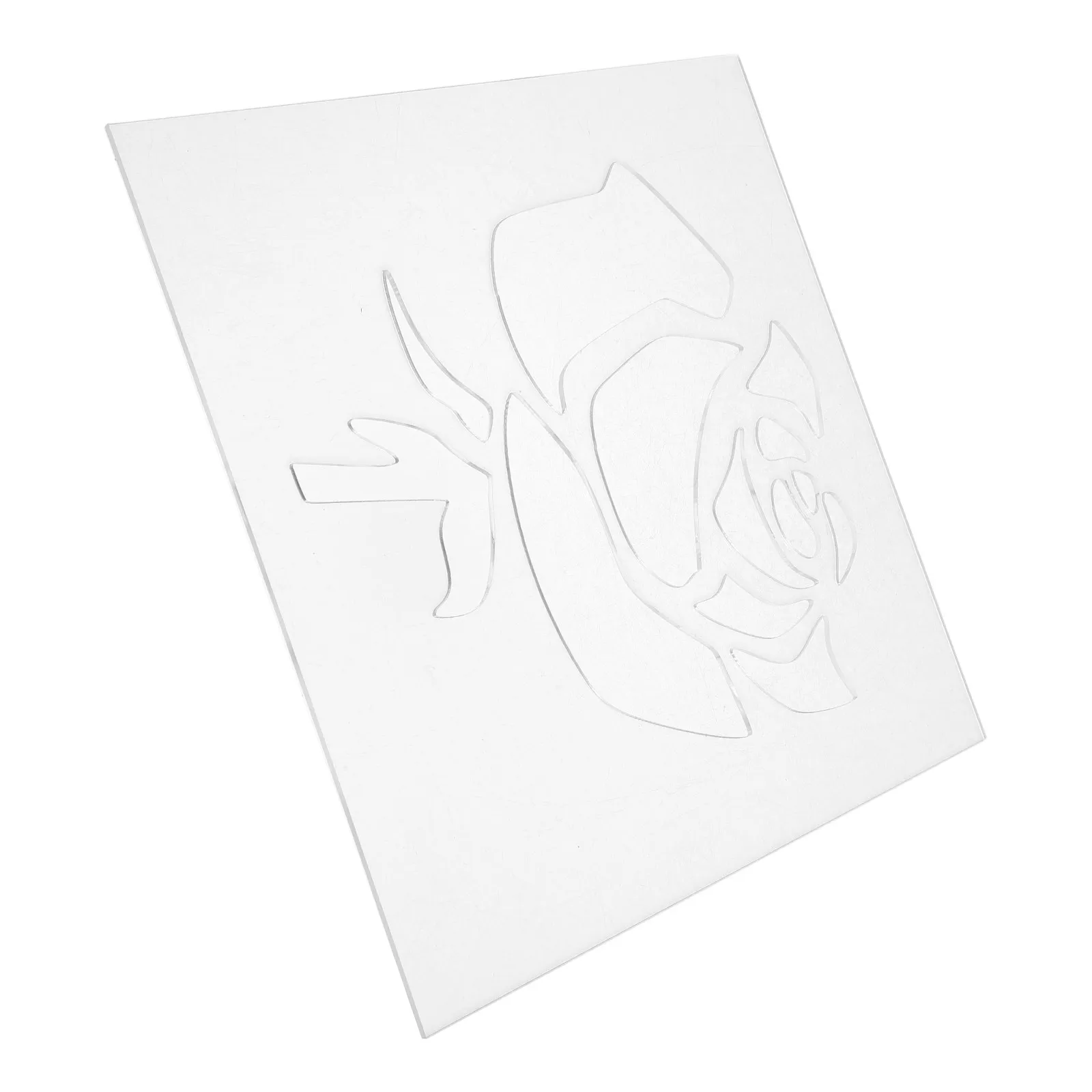 Transparent Rose Router Template Acrylic Woodworking Stencil for DIY Floral Carving Inlay Pattern Cutting Routing Guide