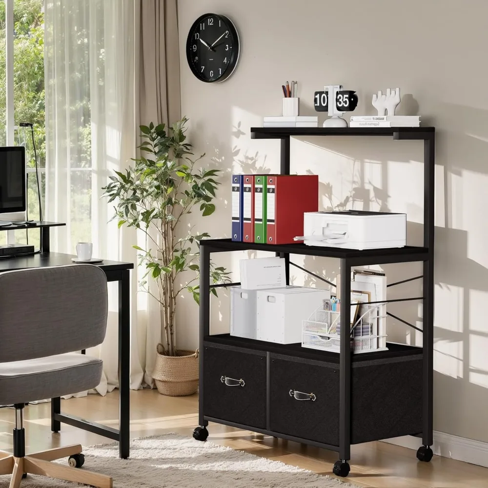 

Lockable Mobile Filing Cabinet on Wheels, Under Desk Organizer with Hanging Folder for Office Home, No Bend Over Access