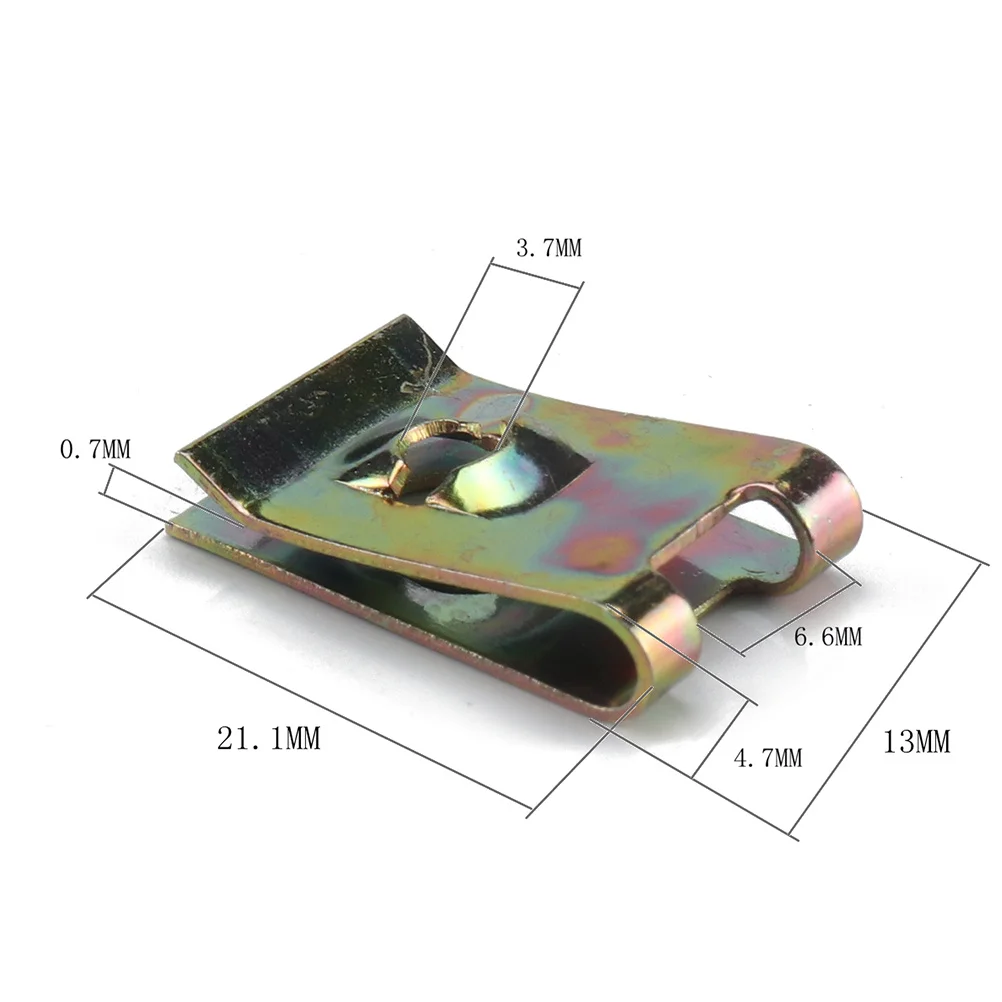 100 قطعة U الجوز السحابة الذاتي التنصت المسمار المنغنيز الصلب الفضة دراجة نارية هدية هيكل السيارة لوحة كليب سباير U كليب ل #1