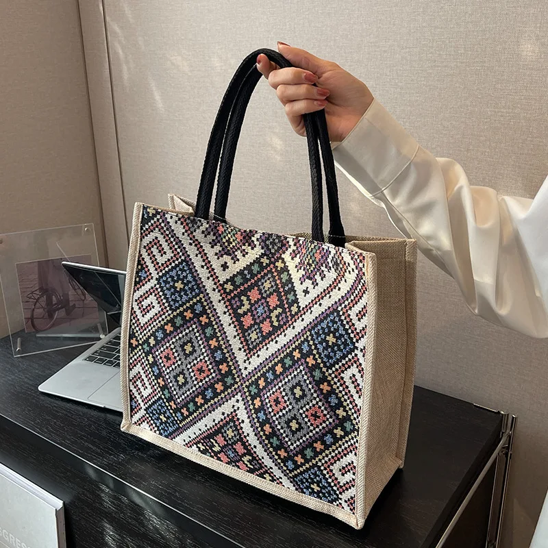 2025 NEW ethnic style Hot selling large capacity commuter bag female 2023 new fashion single shoulder Tote bag national style
