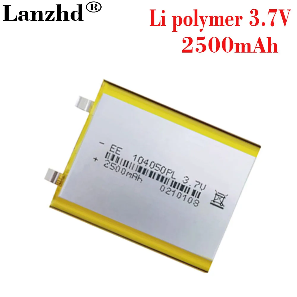 1-10pcs batteries 3.7V 2500mAh Li-Po Battery 104050 Lithium Polymer Battery li ion Lipo cells For GPS MP3 MP4 Driving Recorder