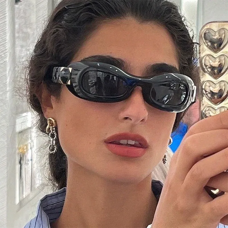 Einzigartige Y2K-Sonnenbrille für Damen, futuristische Luxusmarke, umwickelnde Sonnenbrille, modische Brillen