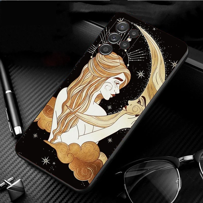 Phone Case for Samsung Galaxy S24 S23 S22 S21 S20 Ultra S20 S22 S21 S10E S20 FE S24 Plus Witches Moon Tarot Goddess