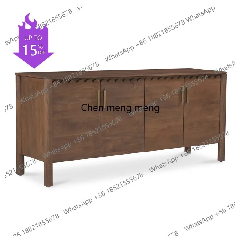 

M45 Retro solid wood dining side cabinet French medieval log wind decorative cabinet, entrance cabinet designer